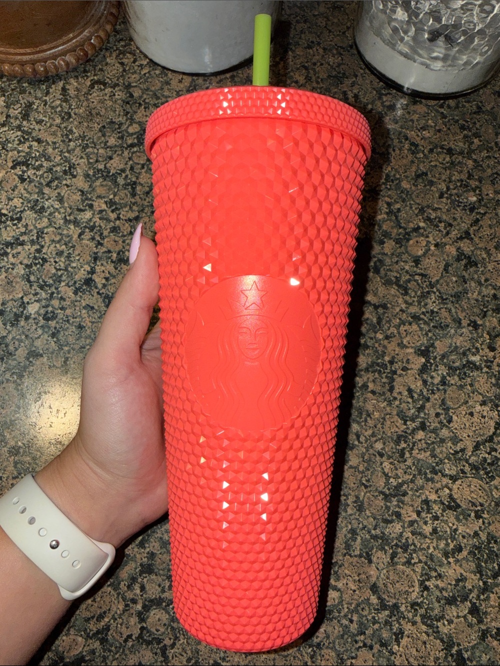 Starbucks cup pink and green
